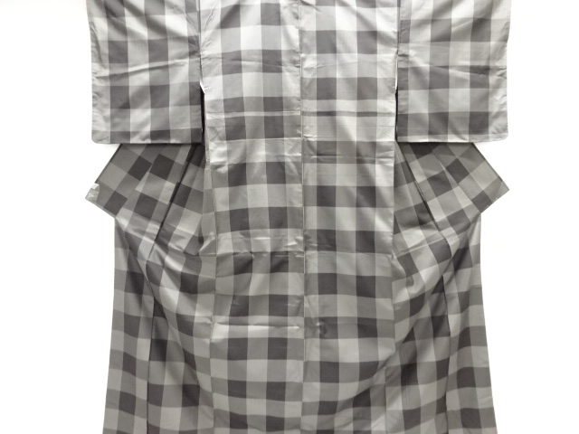 格子織り出し本場大島紬着物・道行コートアンサンブル